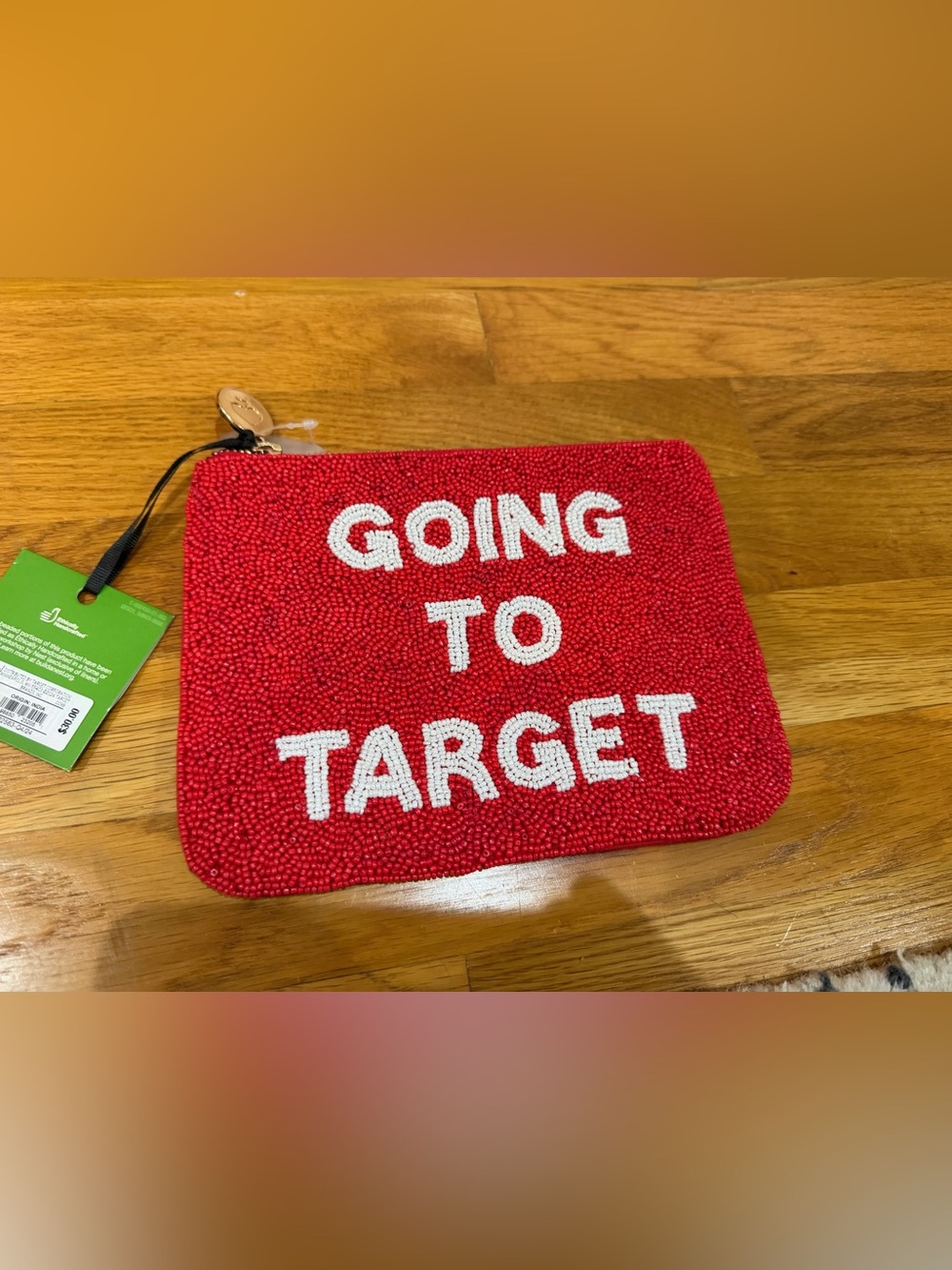 Going to Target Red Beaded Pouch by Kate Spade